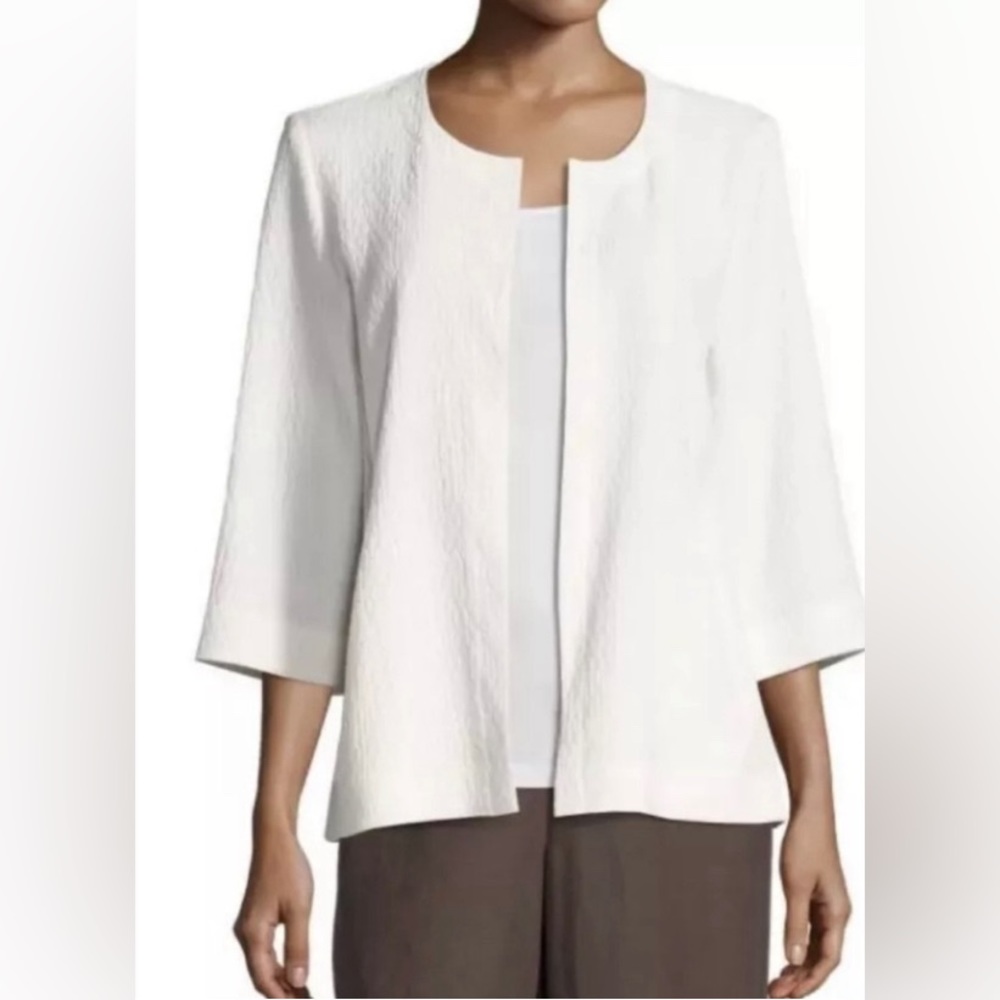 Eileen Fisher textured open front jacket size 1X